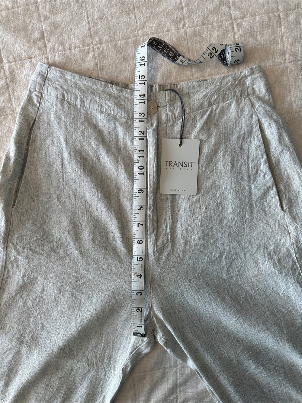 TRANSIT PAR-SUCH Barrel Leg Crop- Lightweight Linen Blend Pants - Made in Italy - Picture 8 of 10